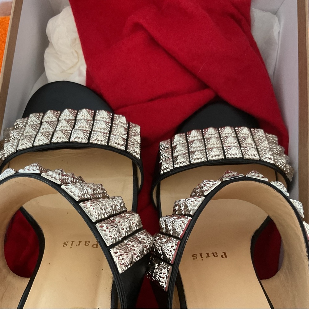 Christian Louboutin Black and Silver Women's Sandals - Picture 6 of 7